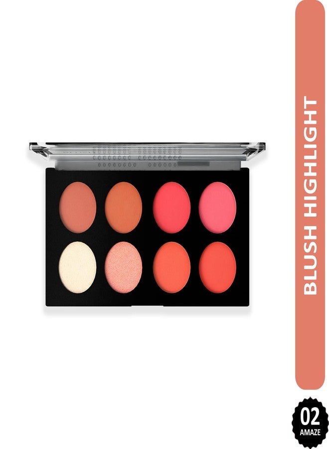 Glam 21 Glam21 Blush Highlighter Palette | Silky pigments for long lasting shimmer look | suitable for all skin tone | 24 gm - Amaze-02 - Image 2