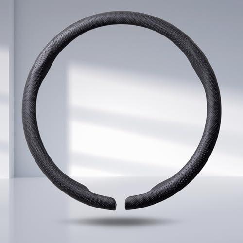 Aotoyou Steering Wheel Cover Thin Car Steering Wheel Accessories Universal Snap On Protector, Black - Image 1