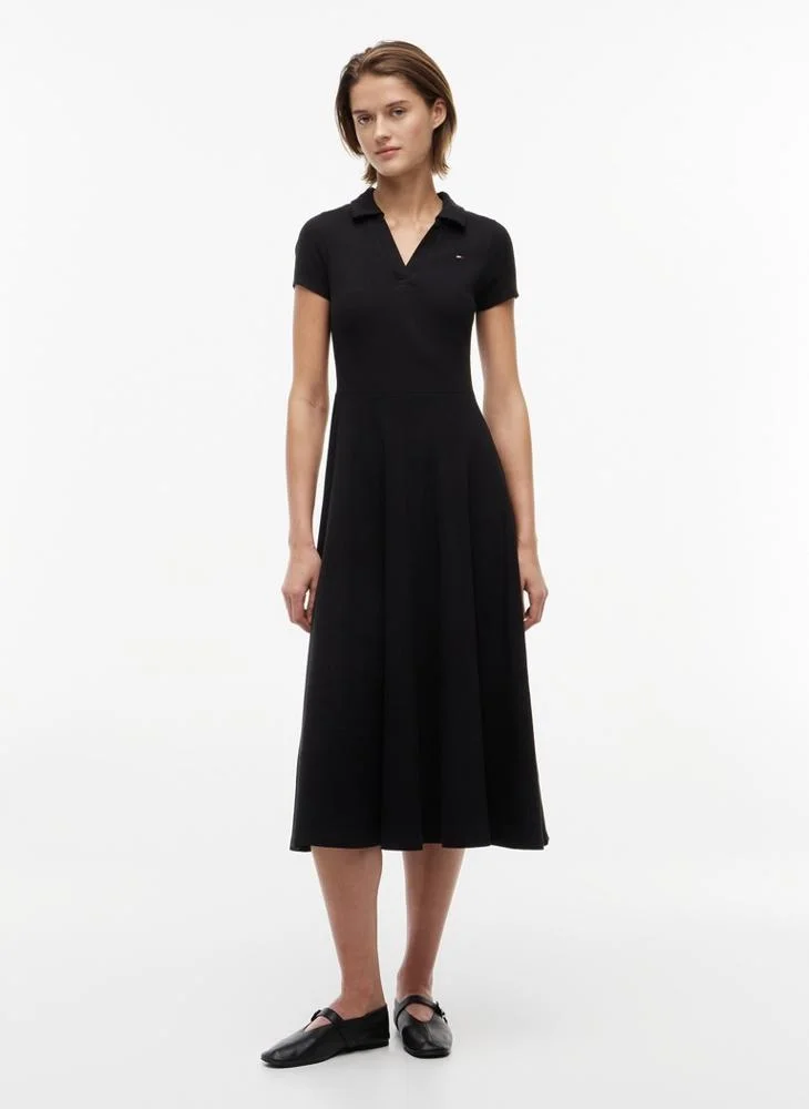 تومي جينز Fit And Flare Midi Polo Dress