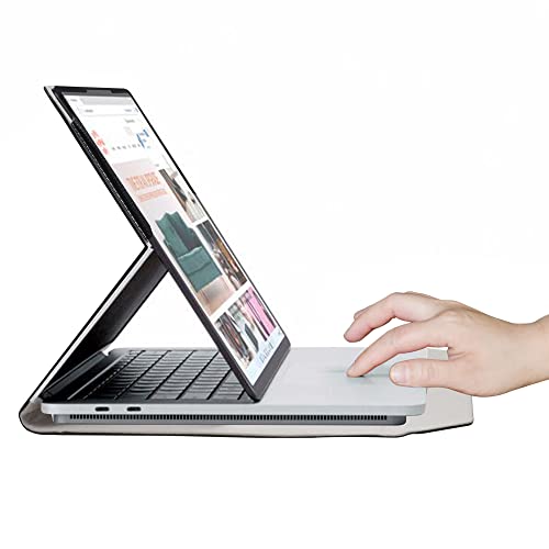 Bige Surface Laptop Studio 2 Case - PU Leather Folio 2-Folding Stand Cover for Microsoft 14.4" Tablets, Black - Image 5