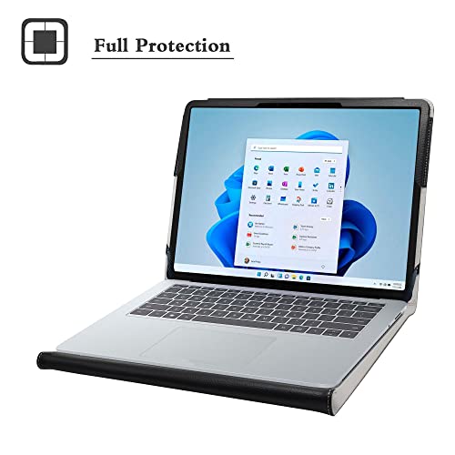 Bige Surface Laptop Studio 2 Case - PU Leather Folio 2-Folding Stand Cover for Microsoft 14.4" Tablets, Black - Image 2