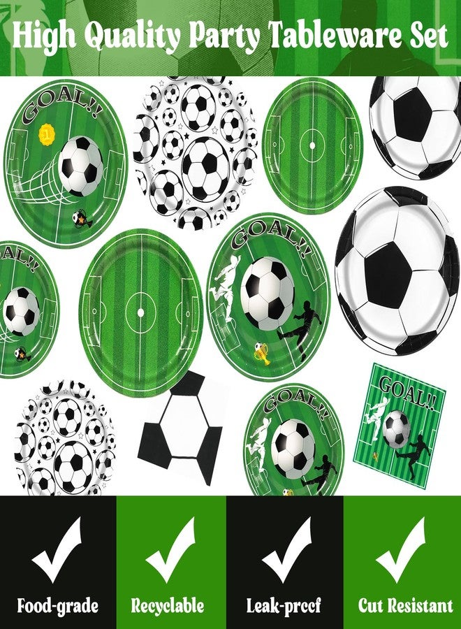 Dhnvcud Soccer Party Decorations,150pcs World Cup Theme Paper Plates and Napkins Set for Boys’ Sports Birthday Party Supplies,Serves 50 - Image 3