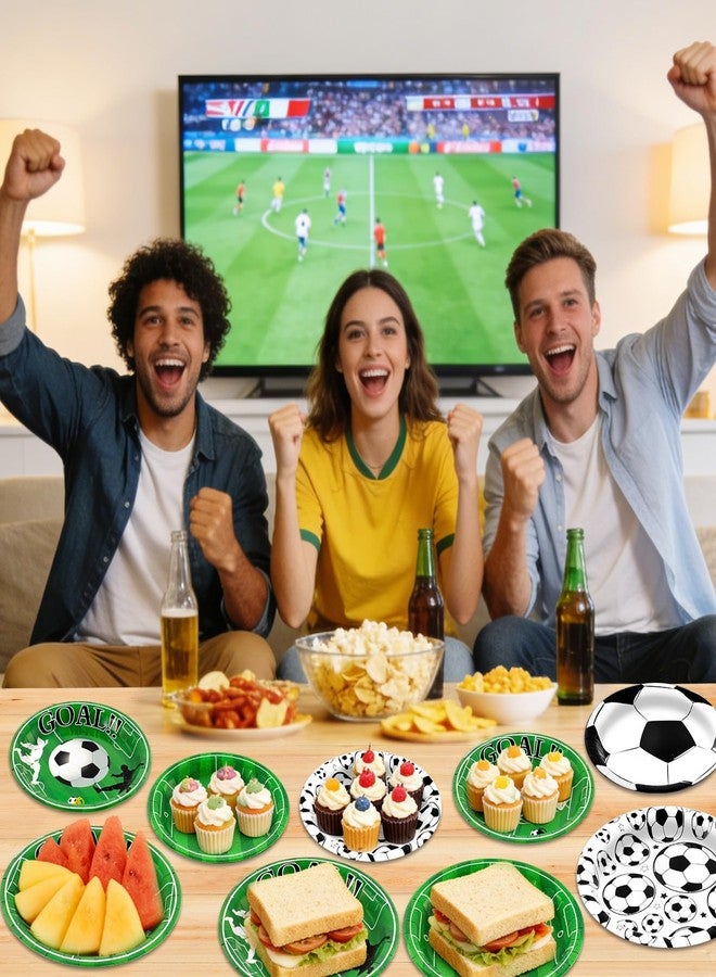 Dhnvcud Soccer Party Decorations,150pcs World Cup Theme Paper Plates and Napkins Set for Boys’ Sports Birthday Party Supplies,Serves 50 - Image 5