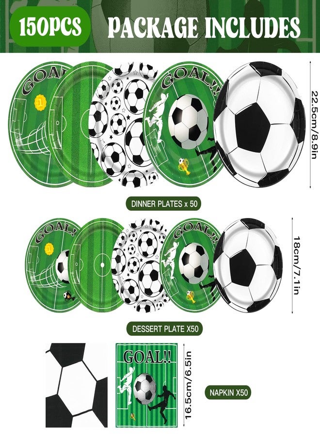 Dhnvcud Soccer Party Decorations,150pcs World Cup Theme Paper Plates and Napkins Set for Boys’ Sports Birthday Party Supplies,Serves 50 - Image 2