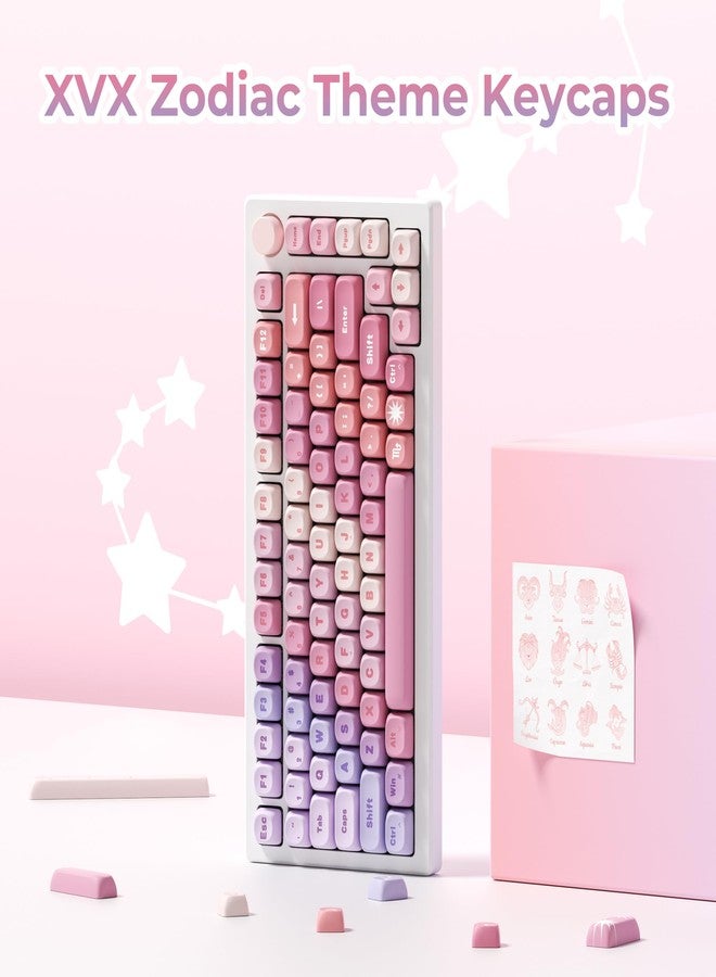 OHY XVX MOA Profile Keycap Set,12 Zodiac Series Dye-Sublimation PBT Material, Cute Purple Gradient Design, Compatible with MX Switches Mechanical Gaming Keyboards- Gradient Purple - Image 3