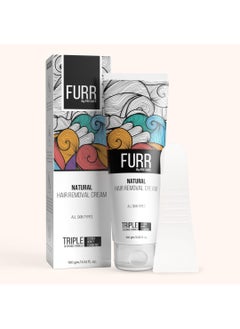 Furr Furr Natural Hair Removal Cream, Triple response formula, Honey & Jojoba & Turmeric, for all skin types, 100 gm  - Image 1