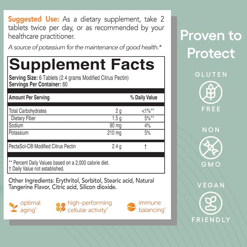 EcoNugenics PectaSol Modified Citrus Pectin  120 Tangerine Chewable Tablets  TotalBody Health Supplement to Support Heart Immune System Inflammation Response  Maintain Healthy Galectin3 Levels - Image 5