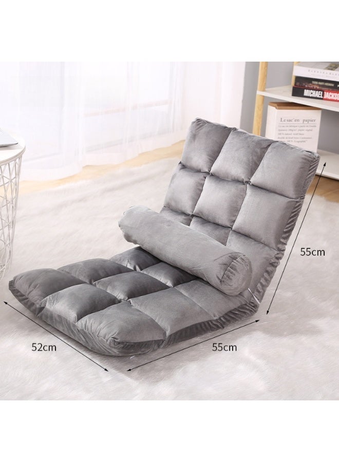 Floor Chaise Lounge Sofa Folding Lazy Sofa Adjustable Back Recliner Chair with Support Pillow Couch Bed Single Seat Sofa Gaming Chairs for Living Room Bedroom - Image 1