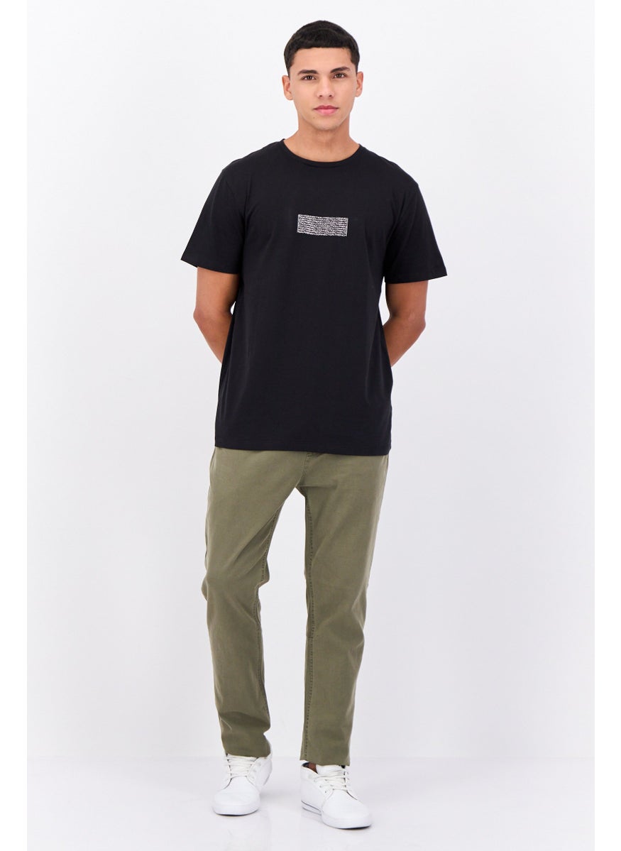 French Connection Men Crew Neck Short Sleeves Graphic Print T-Shirt, Black  - Image 4