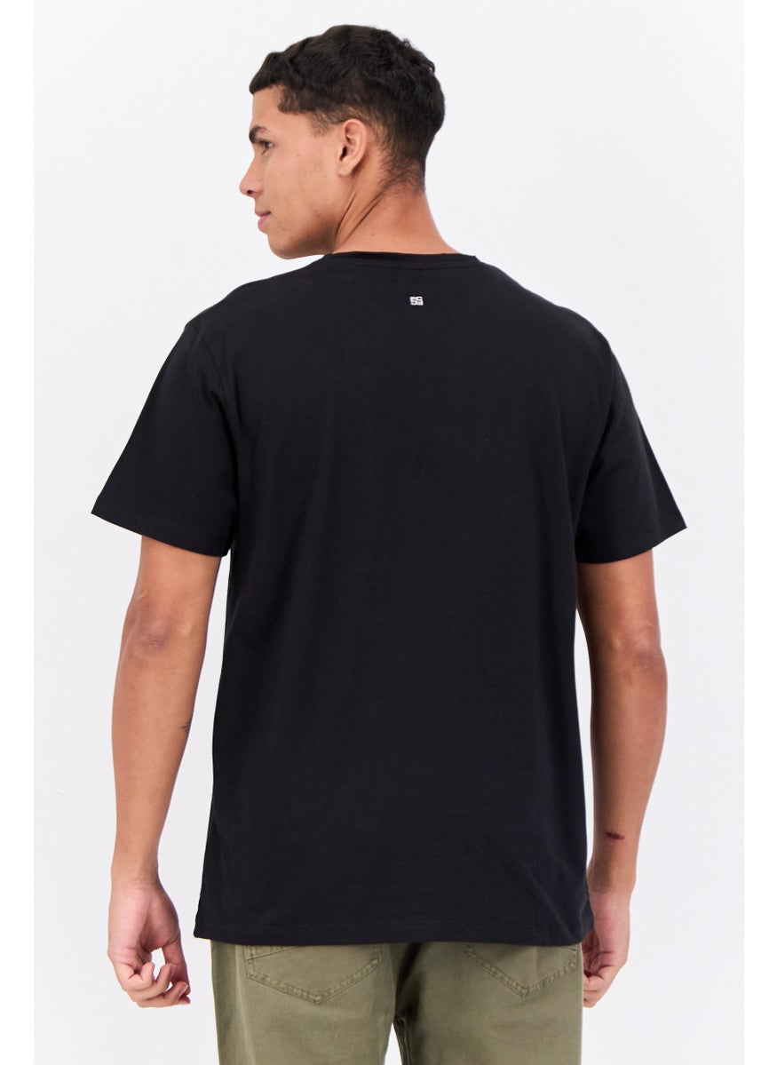 French Connection Men Crew Neck Short Sleeves Graphic Print T-Shirt, Black  - Image 3