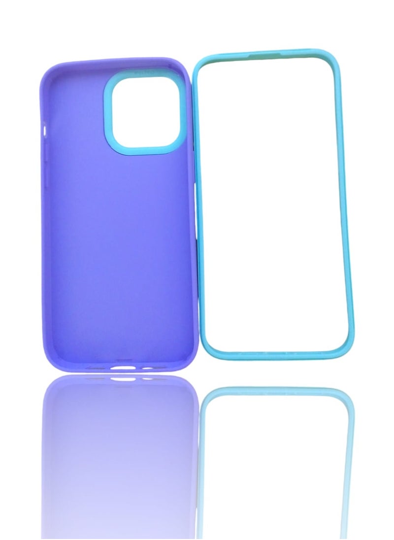 Generic - Back protection cover made of plastic for Apple iPhone 14 Pro with a frame inside to protect the phone - Purple - Image 1