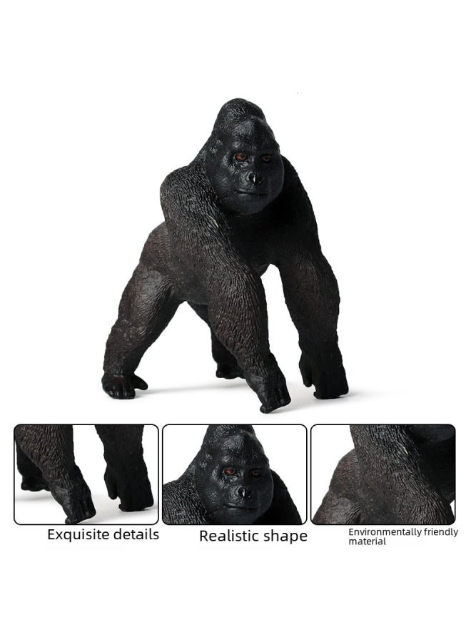 Children's Cognitive Solid Simulation Animal Model Gorilla Monkey Ape Wild Animal Plastic Model Toy Ornaments-Color:JZD052 Large Chimp - Image 4