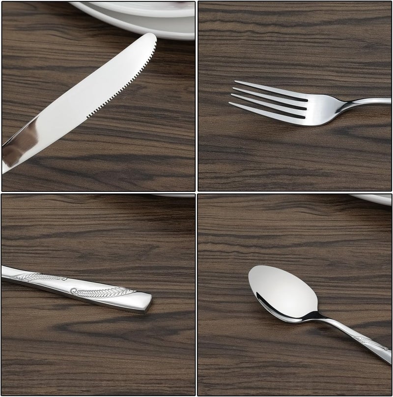 Nicesh 30 Pieces Stainless Steel Flatware Cutlery Silverware Service for 6 - Image 2