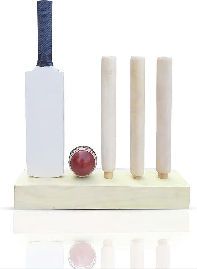 AEM™ Show Piece Miniature Cricket Bat Stump and Cricket Ball Autograph Cricket Bat for Signature with Mini Cricket Ball and Stump Use for Show Piece and Gift Purpose Handicraft - Image 1