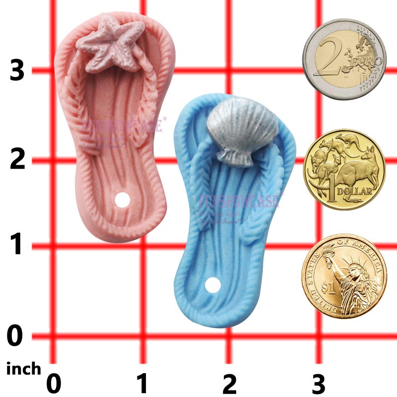 FUNSHOWCASE FUNSHOWCASE Large Flip Flop with Hole Candy Silicone Mold for Cake Decoration  Soap Making  Fondant Sugarcraft  Crafting Projects  - Image 4