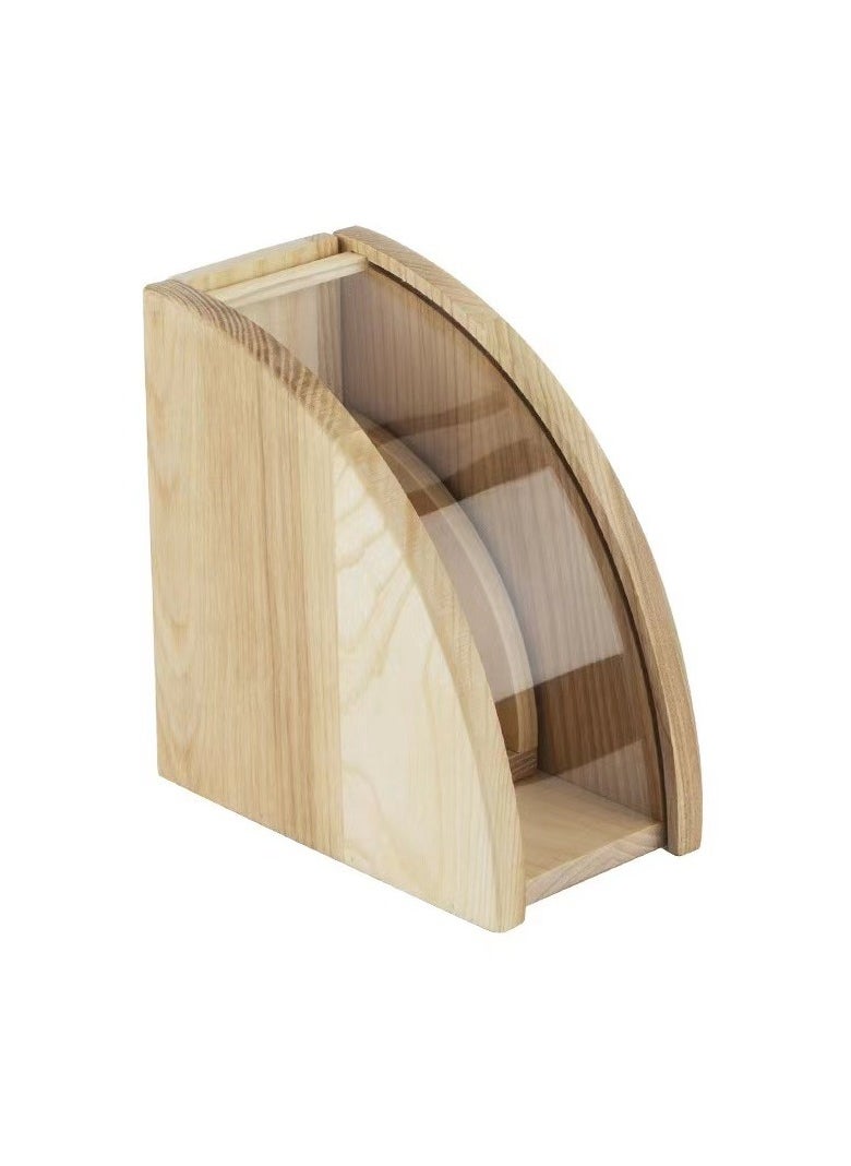 Beauenty - Coffee Filter Holder, Coffee Paper Storage Container Bamboo Coffee Filter Paper Dispenser Rack with Dustproof Cover Filter Paper Organizer for V and Cone Coffee Filters - Image 1