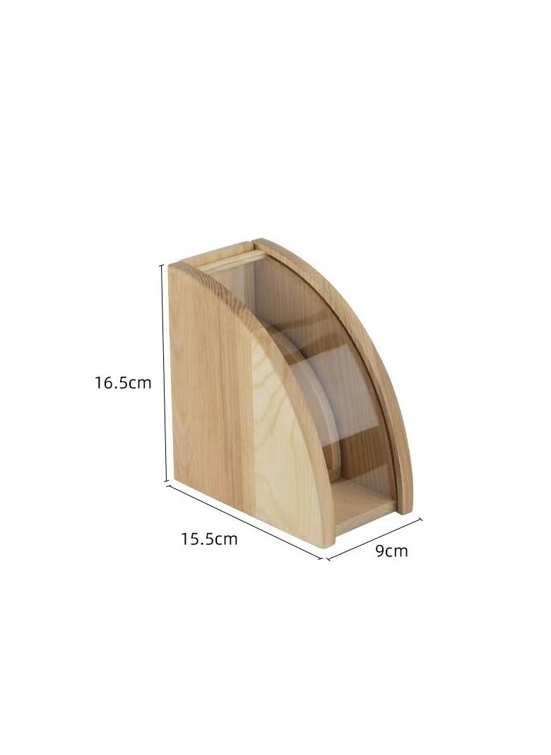 Beauenty - Coffee Filter Holder, Coffee Paper Storage Container Bamboo Coffee Filter Paper Dispenser Rack with Dustproof Cover Filter Paper Organizer for V and Cone Coffee Filters - Image 1