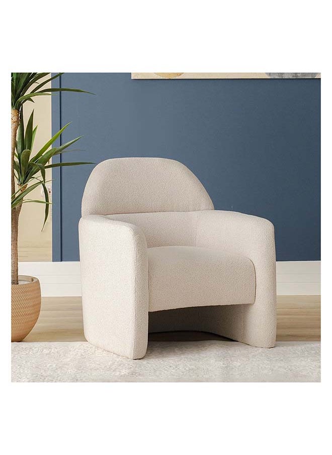 DANUBE HOME Danube Home Natsuda 1 Seater Fabric Sofa Accent Chair Modern Design One Seat Sofas Comfortable Living Room Furniture L 81 x W 84 x H 85 cm Beige  - Image 1