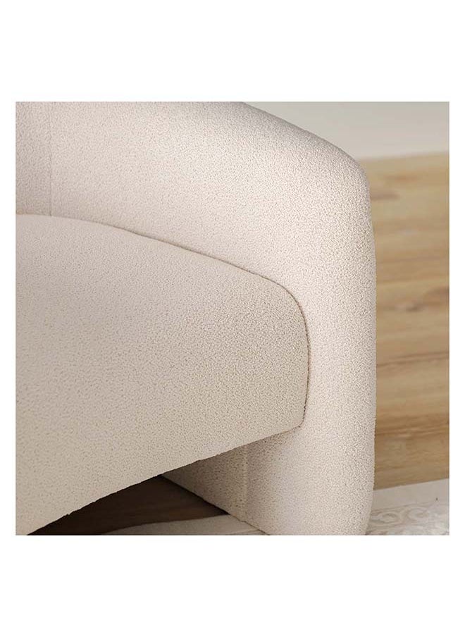 DANUBE HOME Danube Home Natsuda 1 Seater Fabric Sofa Accent Chair Modern Design One Seat Sofas Comfortable Living Room Furniture L 81 x W 84 x H 85 cm Beige  - Image 3
