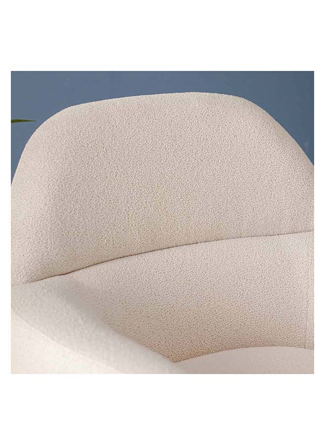 DANUBE HOME Danube Home Natsuda 1 Seater Fabric Sofa Accent Chair Modern Design One Seat Sofas Comfortable Living Room Furniture L 81 x W 84 x H 85 cm Beige  - Image 2