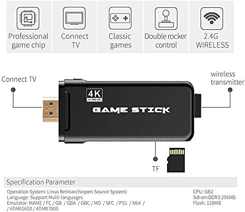 SMARTCAM USB Wireless Console Game Stick Video Game Console Built-in 3000 Classic Games 8 Bit Mini Retro Controller HDMI Output Dual Player- 4K Ultra HD Game Stick - Image 2