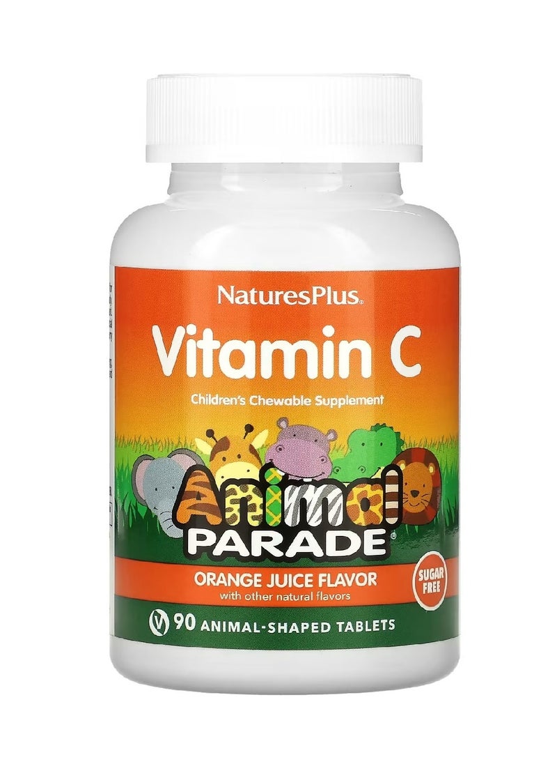 Natures Plus Natural Orange Juice Animal Parade Vitamin-C - 90 Tablets  - Image 1