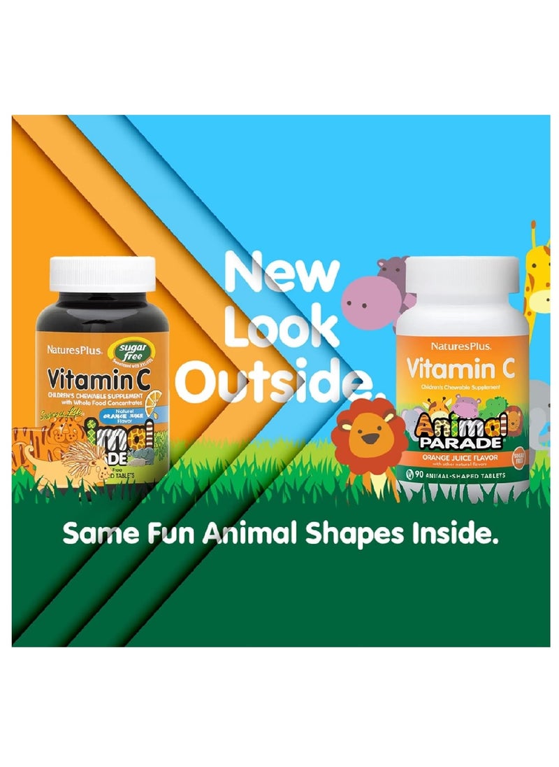 Natures Plus Natural Orange Juice Animal Parade Vitamin-C - 90 Tablets  - Image 3