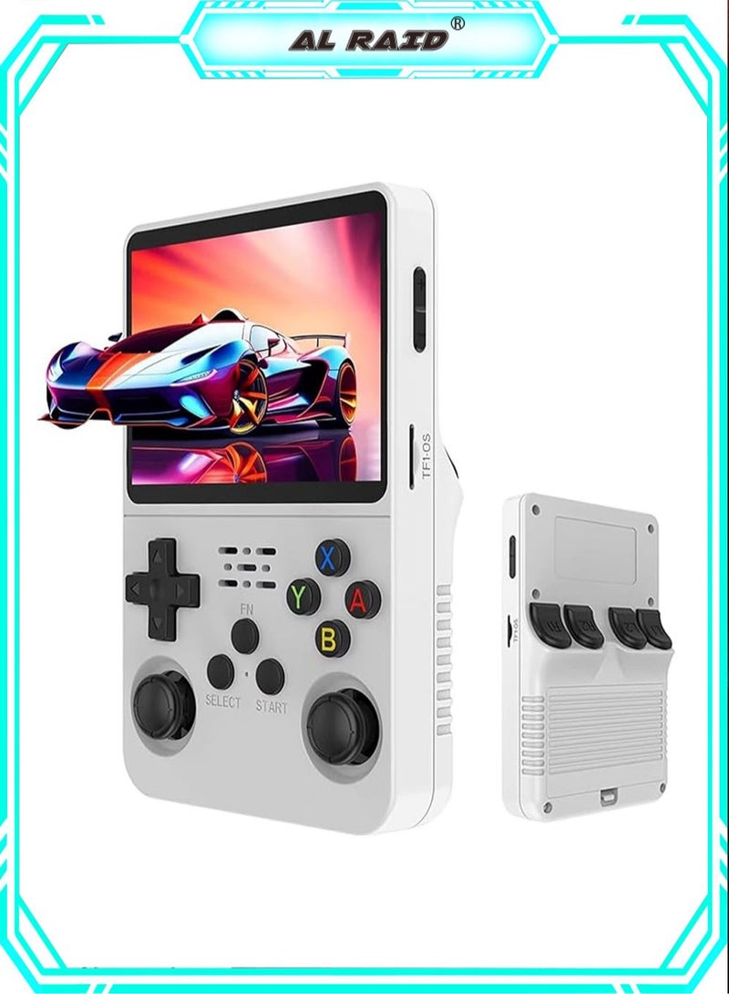 الرائد وحدة تحكم ألعاب محمولة R36S بشاشة IPS مقاس 3.5 بوصة، ونظام Linux مع بطاقة TF سعة 64 جيجابايت، وأكثر من 10 محاكيات وعصا تحكم ثلاثية الأبعاد مزدوجة للأطفال والكبار - Image 1
