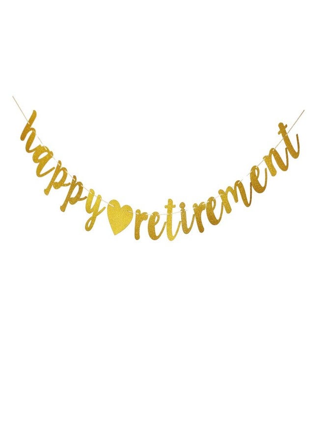 Selina.S Happy Retirement Gold Banner, Retirement Party Sign Bunting Decorations - Image 2
