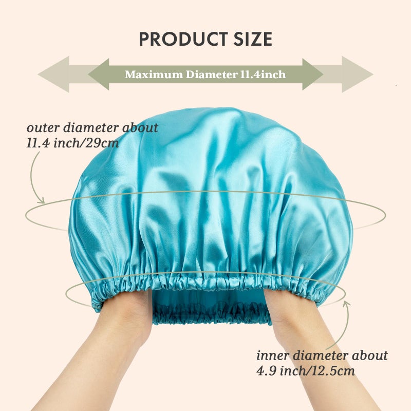 AmazerBath Shower Cap, 4 PCS Shower Caps for Women Reusable Waterproof, Double Layers Hair Cap for Shower, Elastic and Flexi Bath Caps, Environmental Protection Bathing Hat for Adult Kids - Image 5