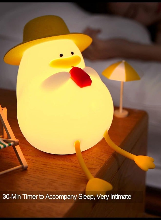 Night Light for Kids - Happy Duck Premium Silicone Lamps, Cute and Dimmable Nightlight for Soothing Bedtime Ambience - Image 3