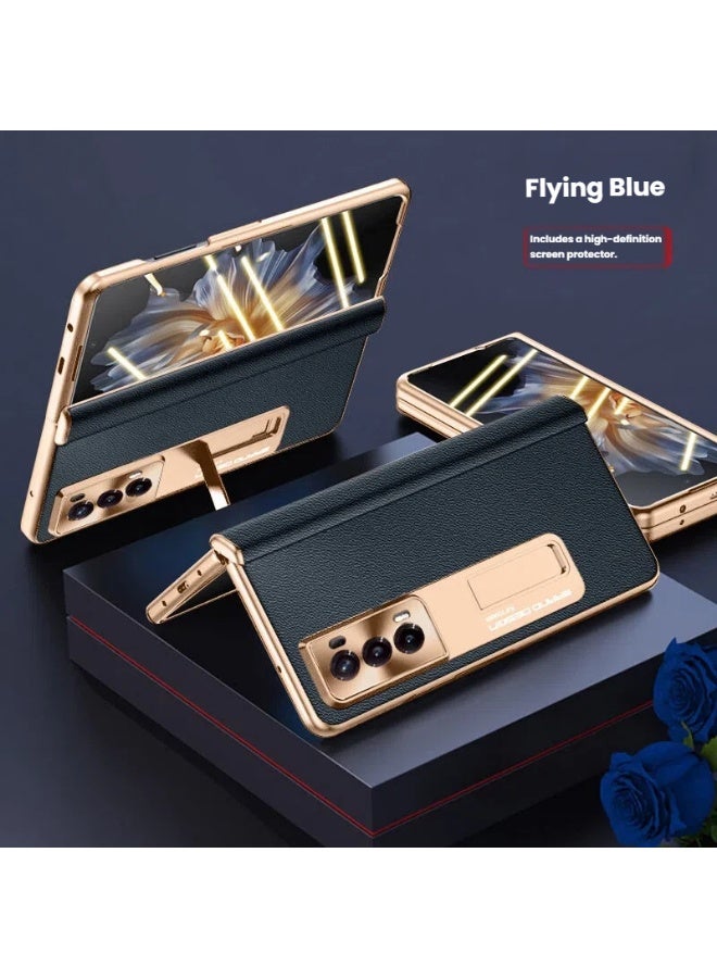 Genetic Case suitable for Glory magicVS3 mobile phone case magicVS2 central axis hinge protective case V2 electroplated Napa cowhide - Image 1