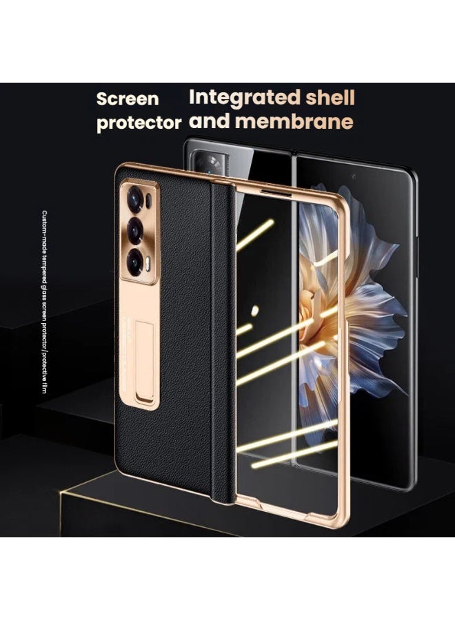 Genetic Case suitable for Glory magicVS3 mobile phone case magicVS2 central axis hinge protective case V2 electroplated Napa cowhide - Image 5