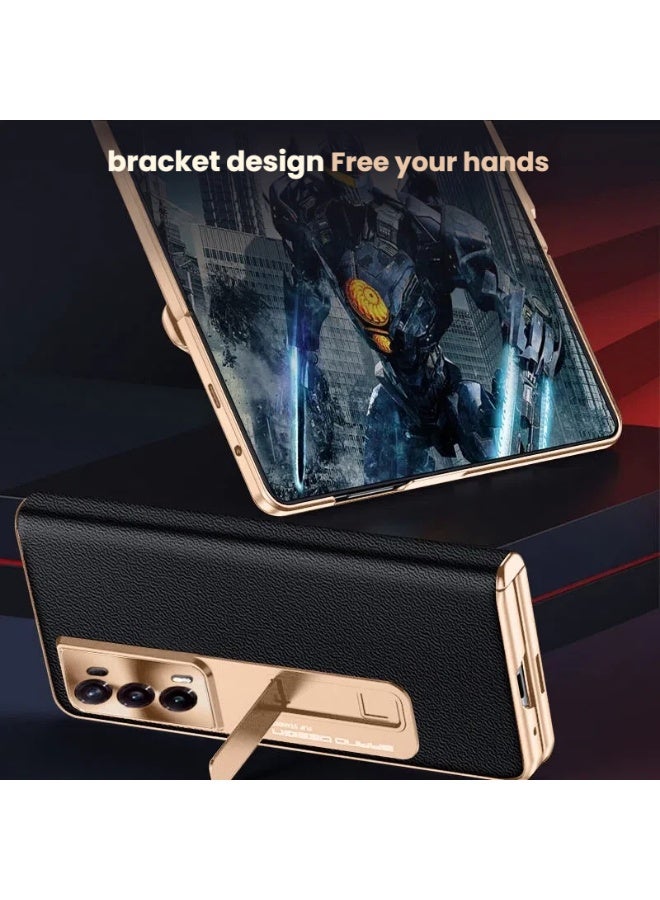 Genetic Case suitable for Glory magicVS3 mobile phone case magicVS2 central axis hinge protective case V2 electroplated Napa cowhide - Image 3