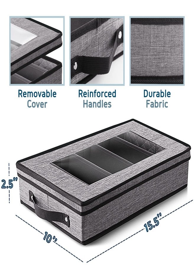 STORAGEBUD Flatware & Utensil Storage, Durable Silverware Storage Box with Padded Dividers, 5 Compartment Flatware Storage Case, Silverware Case with Handles and Removable Lid - Protects and Organizes Cutlery - Image 2