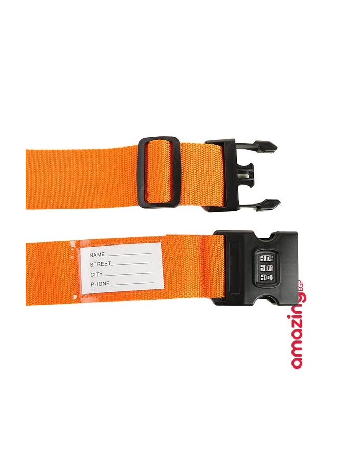 amazing.EGP Luggage Security Strap with Combination Lock, Cross Strap, Adjustable, Orange - Image 3