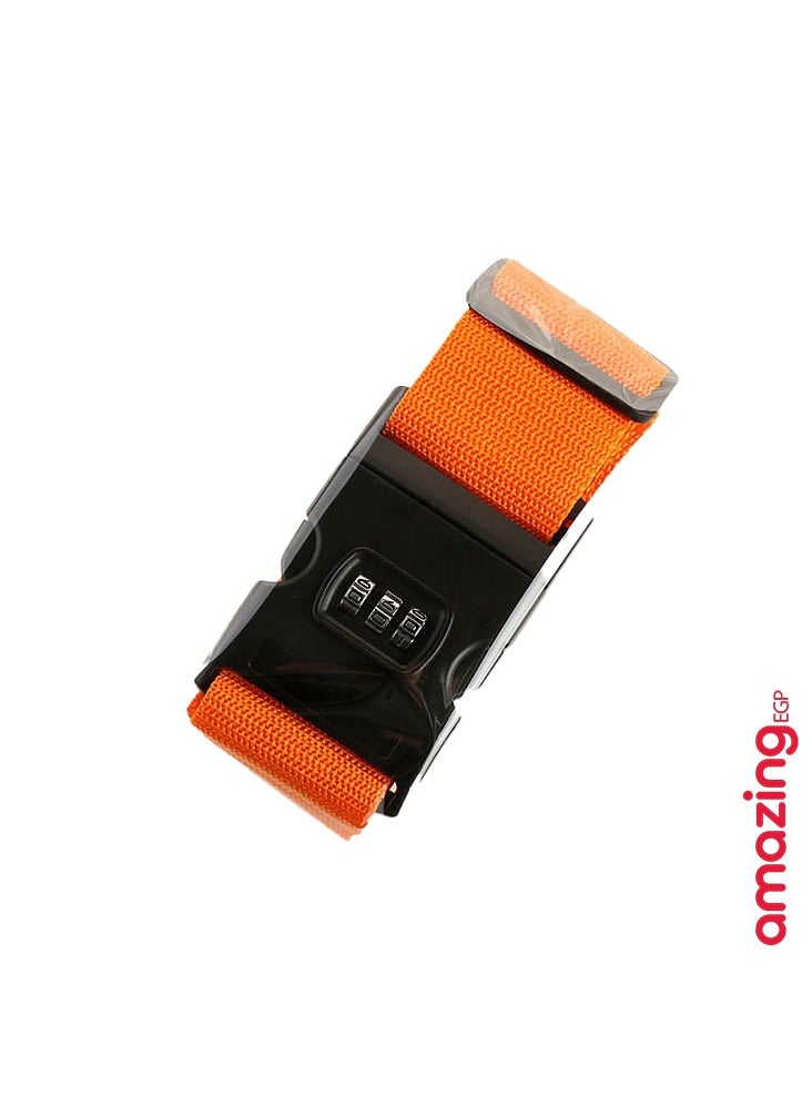 amazing.EGP Luggage Security Strap with Combination Lock, Cross Strap, Adjustable, Orange - Image 2