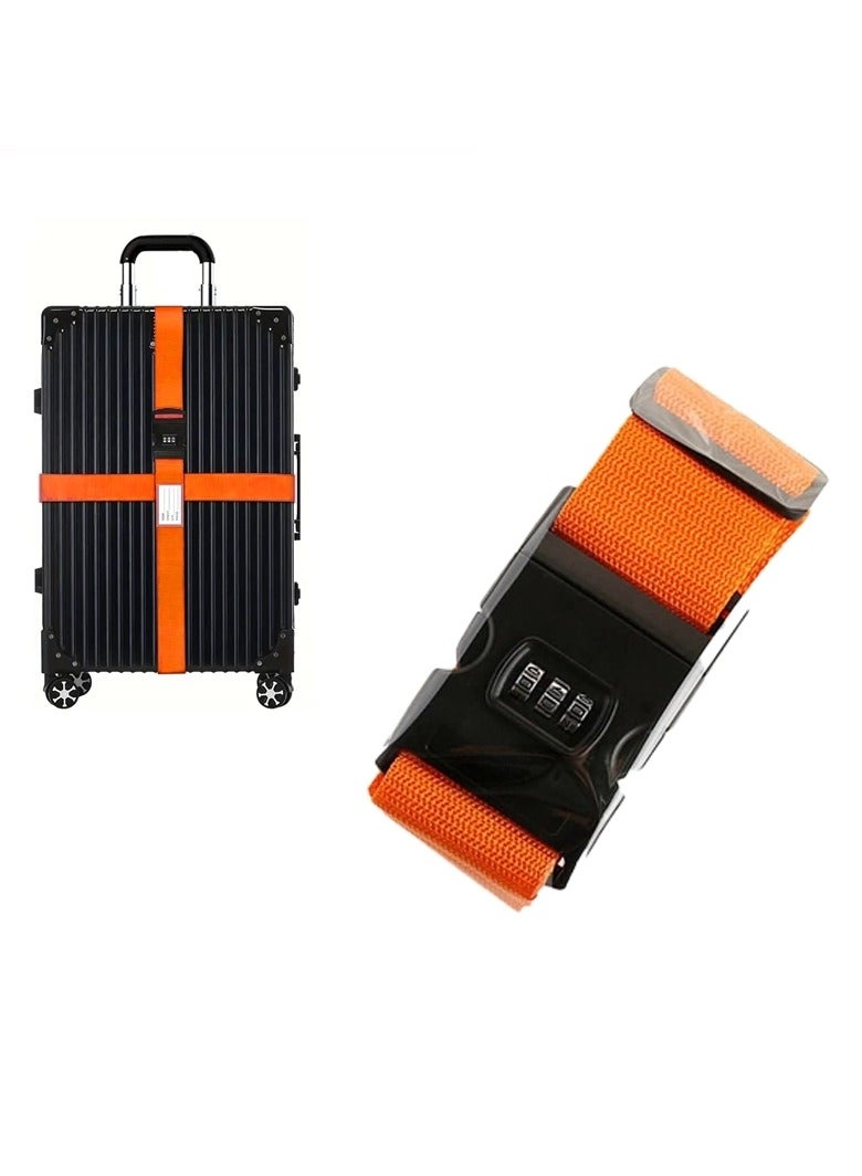 amazing.EGP Luggage Security Strap with Combination Lock, Cross Strap, Adjustable, Orange - Image 5
