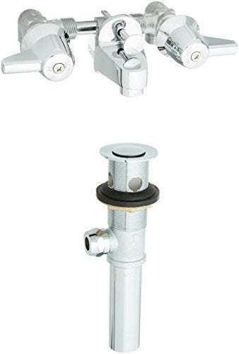 Central Brass 1177DA Two Handle Shelf Back Bathroom Faucet in Chrome