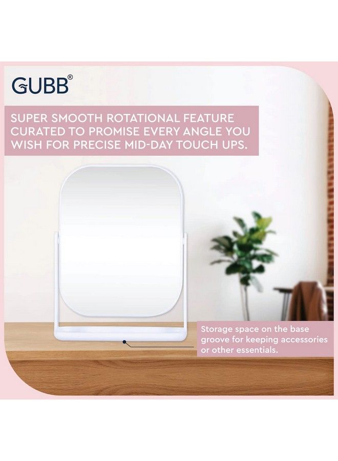 GUBB Desktop Friendly Vanity Mirror Travelfriendly Adjustable Water Proof Durable Lightweight Perfect Accessory For Bathroom & Bedroom Desk Tabletop Makeup Mirror(Rectangular Silver) Unframed - Image 4