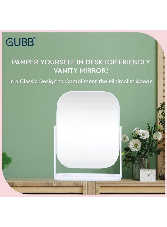 GUBB Desktop Friendly Vanity Mirror Travelfriendly Adjustable Water Proof Durable Lightweight Perfect Accessory For Bathroom & Bedroom Desk Tabletop Makeup Mirror(Rectangular Silver) Unframed - Image 5