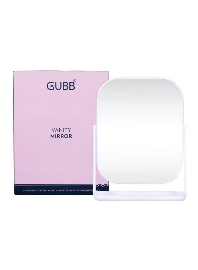 GUBB Desktop Friendly Vanity Mirror Travelfriendly Adjustable Water Proof Durable Lightweight Perfect Accessory For Bathroom & Bedroom Desk Tabletop Makeup Mirror(Rectangular Silver) Unframed - Image 2
