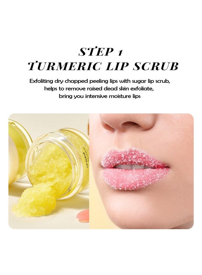 ANAI RUI Lip Care Kit - Lip Sugar Scrub Set, Lip Sleeping Mask & Lip Exfoliator Scrub - Overnight Lip Skin Treatment - Scrub & Moisturizer For Dry Chapped Cracked Peel Lips (Turmeric+Honey) - Image 4