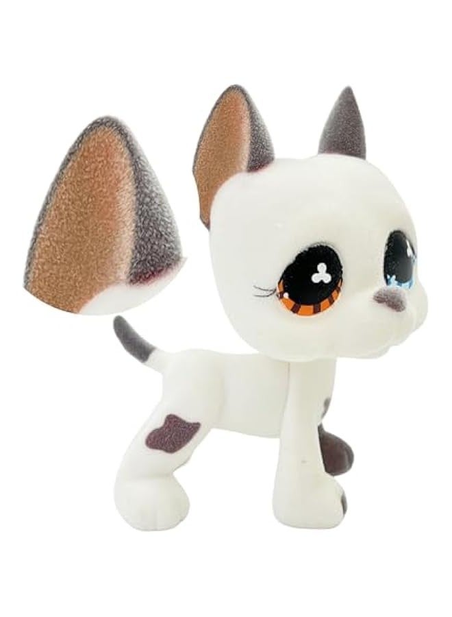 2pcs Custom-Made Flocked Animal Figure Fuzzy Collie Great Dane Dachshund Cocker Spaniel Dog Short Hair cat Old Pet Shop Toy Birthday Party Favor (#184 and #577)  - Image 2