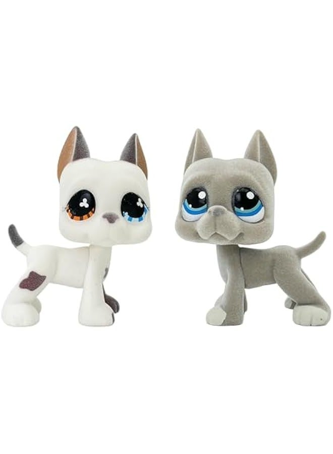2pcs Custom-Made Flocked Animal Figure Fuzzy Collie Great Dane Dachshund Cocker Spaniel Dog Short Hair cat Old Pet Shop Toy Birthday Party Favor (#184 and #577)  - Image 4