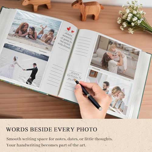 kuword Van Gogh Almond Blossom Photo Album 4x6 with Writing Space 200 Pockets New Baby & Wedding,Floral Memory Book for Blooming Life -Kuword - Image 4