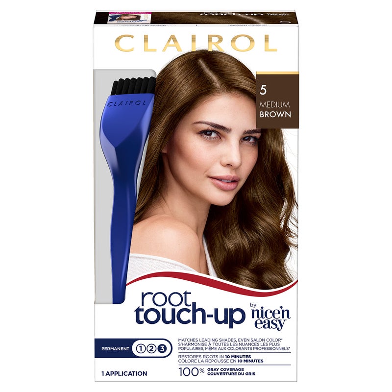 Clairol Root Touch-Up by Nice'n Easy Permanent Hair Dye, 5 Medium Brown Hair Color, Pack of 1 - Image 1