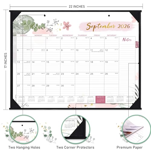 Feteulo 2026-2027 Desk Calendar - Desk Calendar 2026-2027, JUL. 2026 - DEC.2027, 22" x 17", 18 Monthly Desk/Wall Calendar, Large Ruled Blocks, Notes, Thick Paper, Corner Protector, Rolled Desk Calendars with Box - Image 4