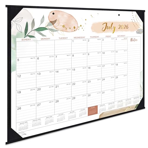 Feteulo 2026-2027 Desk Calendar - Desk Calendar 2026-2027, JUL. 2026 - DEC.2027, 22" x 17", 18 Monthly Desk/Wall Calendar, Large Ruled Blocks, Notes, Thick Paper, Corner Protector, Rolled Desk Calendars with Box - Image 1