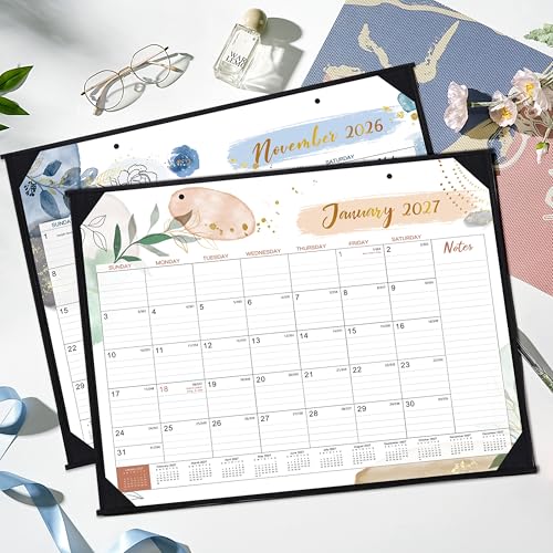 Feteulo 2026-2027 Desk Calendar - Desk Calendar 2026-2027, JUL. 2026 - DEC.2027, 22" x 17", 18 Monthly Desk/Wall Calendar, Large Ruled Blocks, Notes, Thick Paper, Corner Protector, Rolled Desk Calendars with Box - Image 2